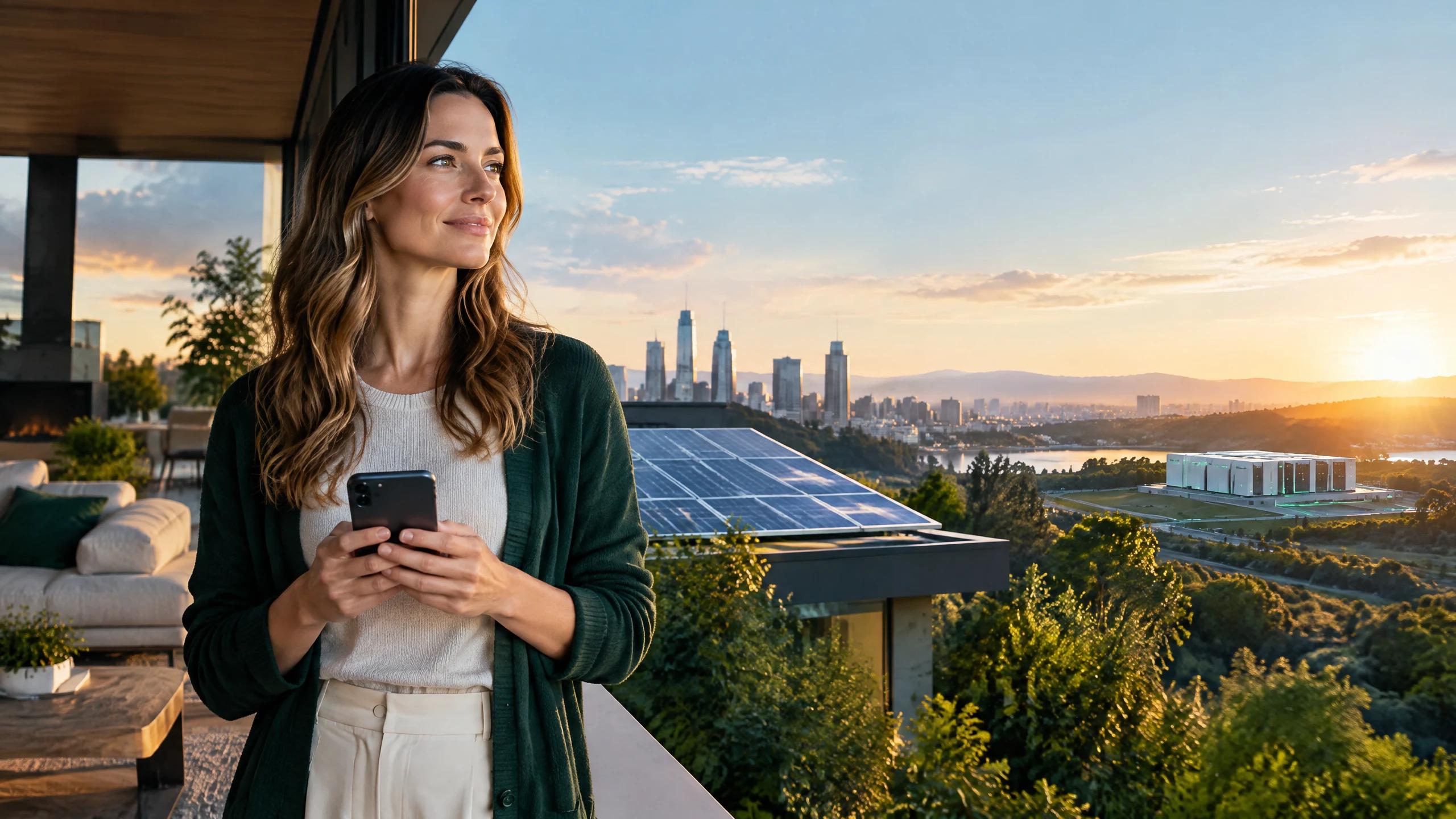 An FTG Energy Account Holder connected to homes, generation, and electricity storage